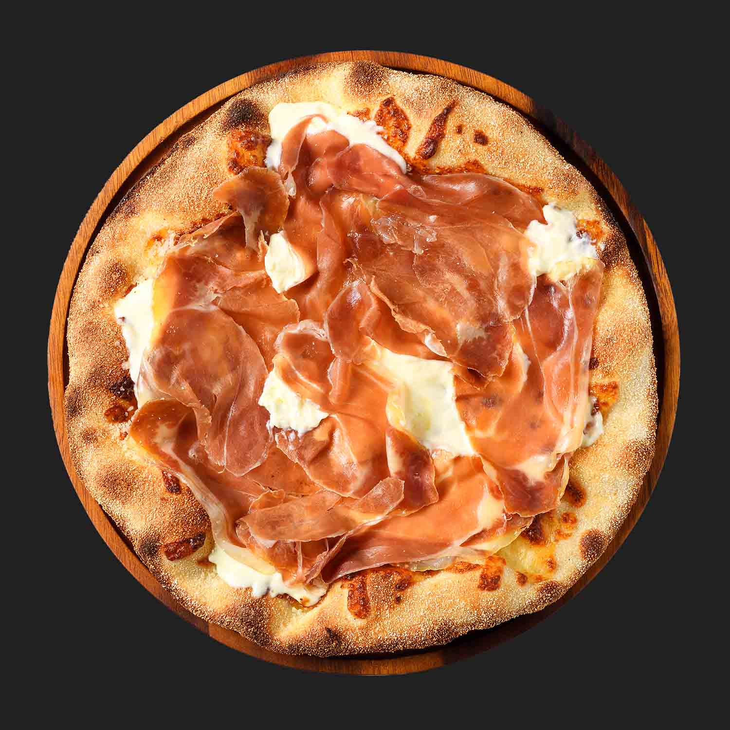 พิซซ่าพาร์มาแฮมและมาสคาโปนชีส